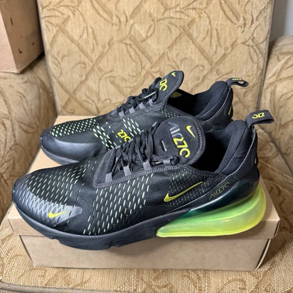 Nike Air Max 270 Anthracite Volt Black Neon Green AH8050-017 Mens 12.5 - Picture 1 of 9